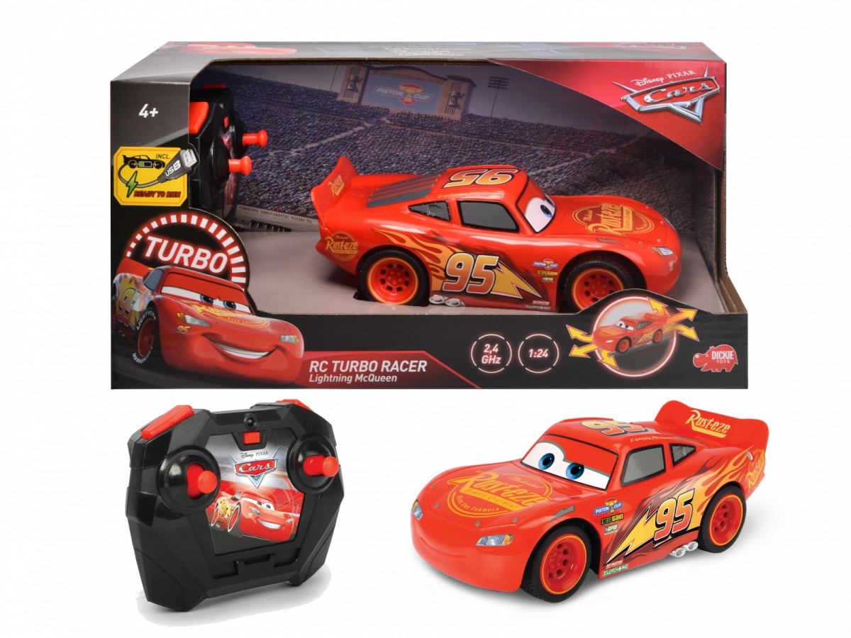 Dickie RC Lightning McQueen Cars 3  1:24 Turbo     203084028 Rotaļu auto un modeļi