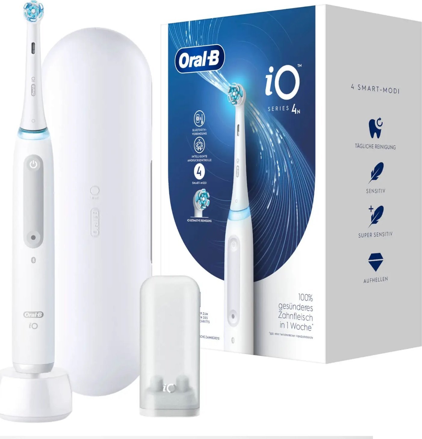 Braun Oral-B iO Series 4, electric toothbrush (white, quite white) masāžas ierīce