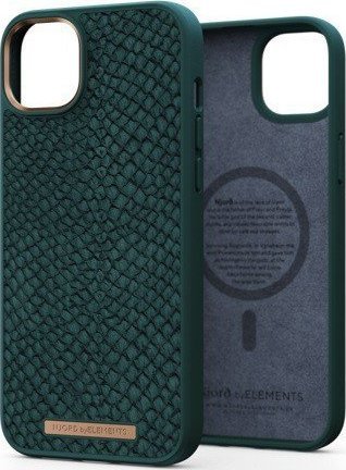 Njord Salm.Leather Magsafe Case iPhone 14 Plus green
