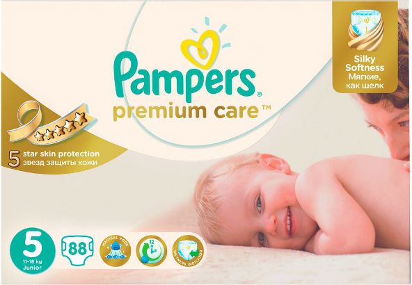 Pieluszki Pampers Premium Care 5, 11-18 kg, 88 szt. 1234766 (4015400541813)