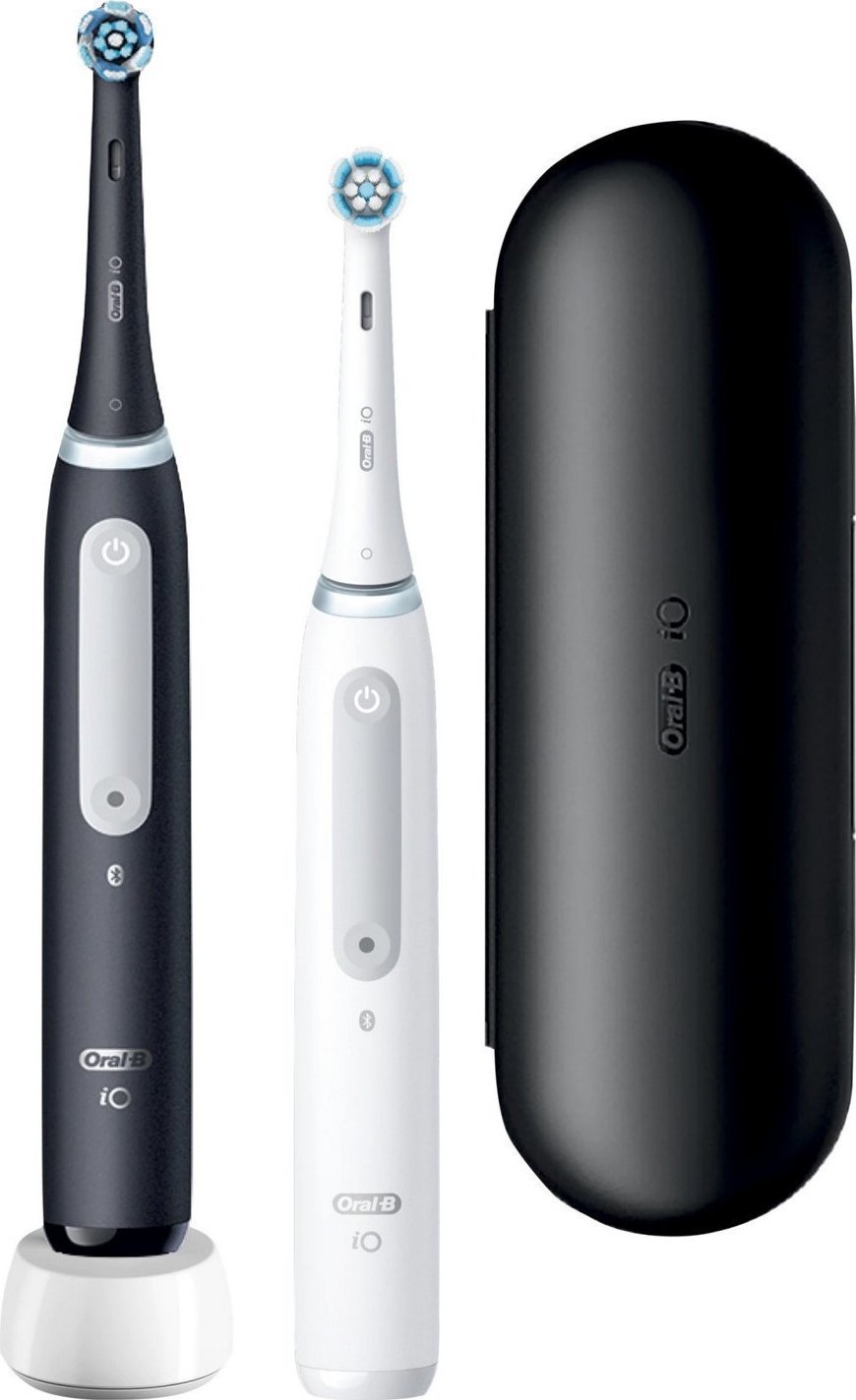 Oral-B iO4 Series Electric Toothbrush Duo pack, Black/White Oral-B mutes higiēnai