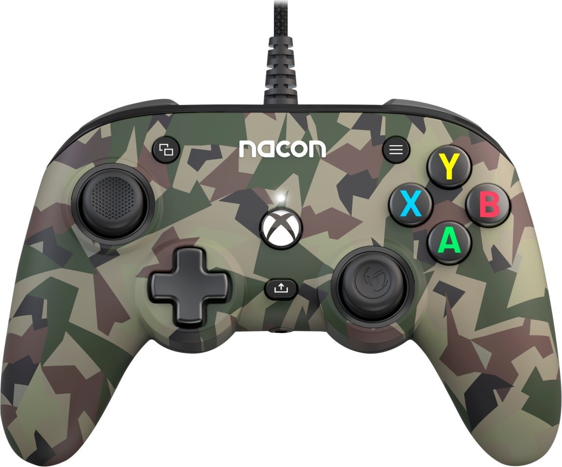 Nacon Pro Compact Controller, gamepad Xbox Series, camo/green spēļu konsoles gampad