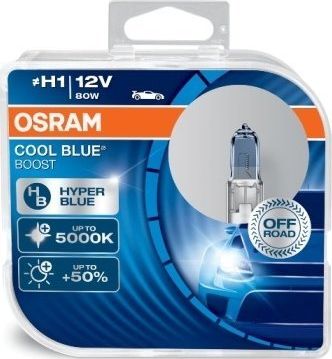 Osram Automobilines lemputes Osram Cool Blue Boost H1, 80W, 2 vnt. AMI-O-62150CBB-HCB (4052899439764) auto spuldze