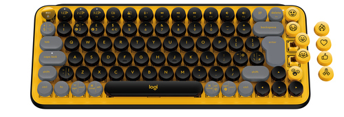 LOGITECH POP KEYS WRLS MECH.KEYB. EMOJI BLAST-YELLOW - FRA - CENTRAL klaviatūra