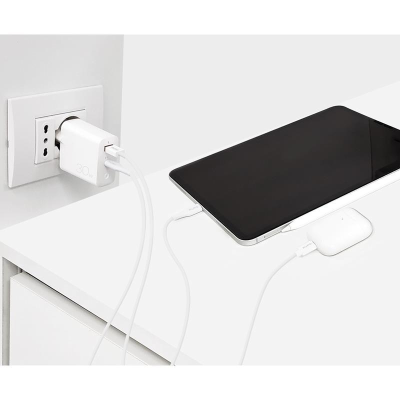 Puro Mini Fast Travel Charger 1x USB-A 1x USB-C 3 A (PUR522WHT) iekārtas lādētājs