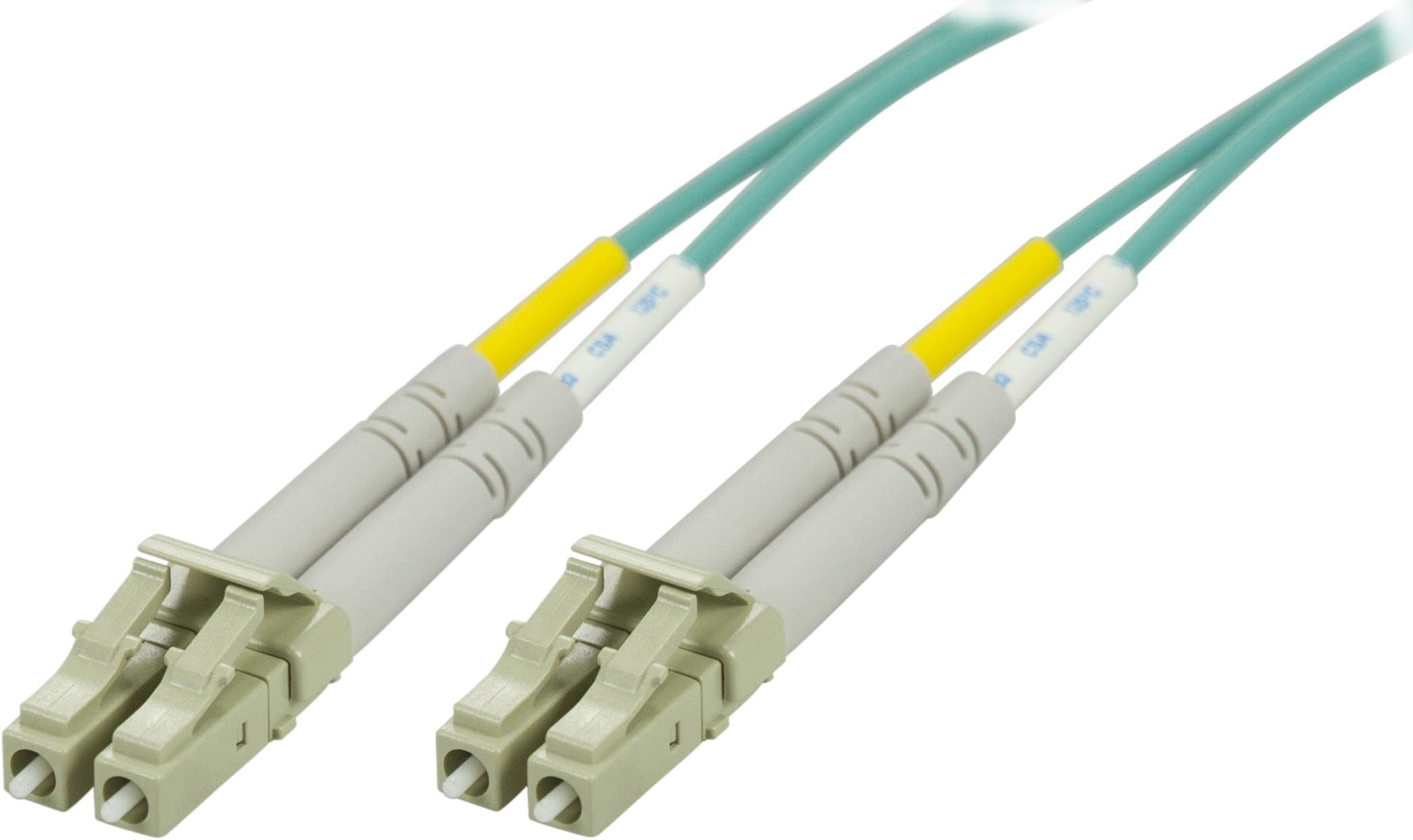 Optinis kabelis DELTACO OM3, LC - LC, dvipusis, daugiamodis, 50/125, 3m / LCLC-63 LCLC-63 (7340004666592) tīkla kabelis