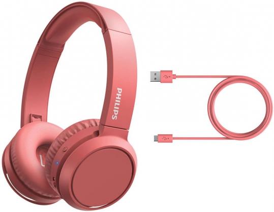 PHILIPS Wireless On-Ear Headphones TAH4205RD/00 Bluetooth®, Built-in microphone, 32mm drivers/closed-back, Red austiņas