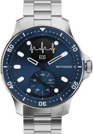 Withings Scanwatch Horizon 43mm navy blue sports watch Rokas pulksteņi