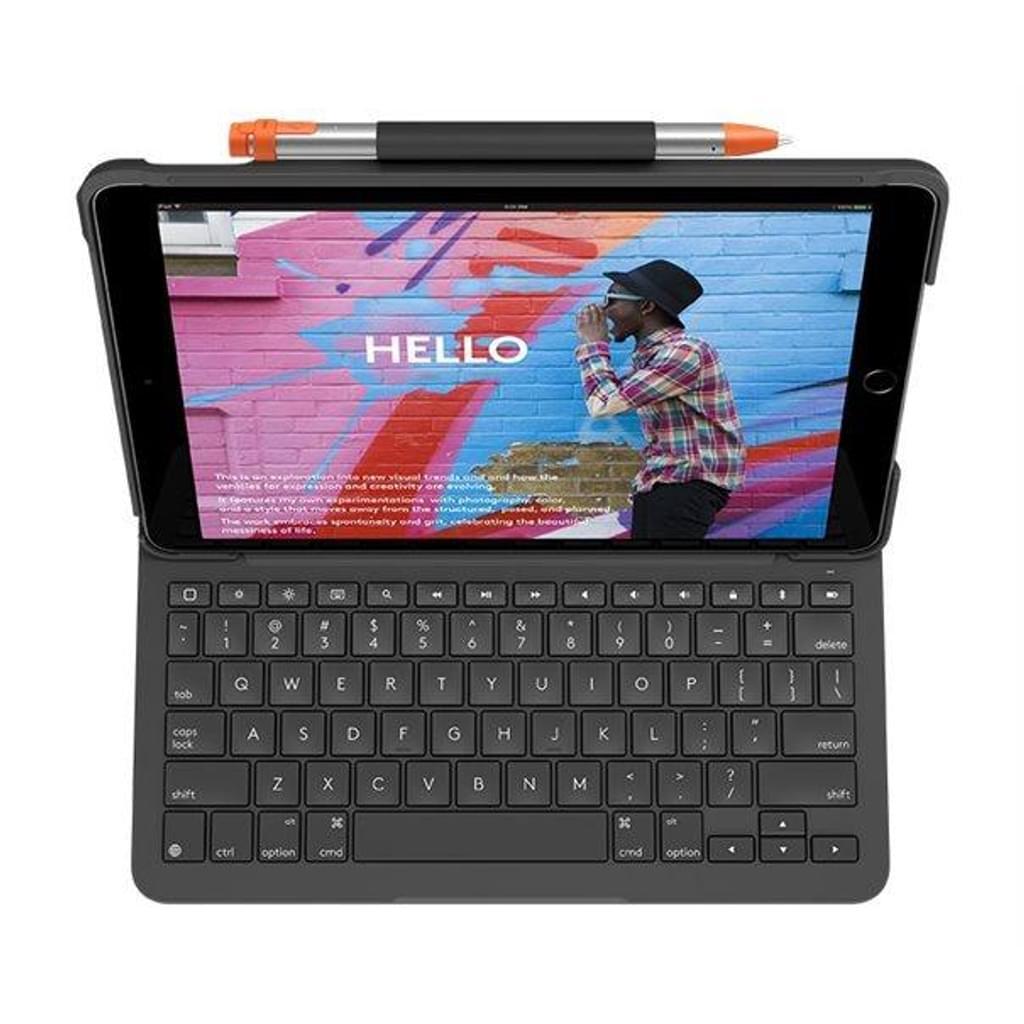 Logitech Slim Folio - Tastatur und Foliohalle - QWERTZ - Deutsch - Graphite 5099206088252 klaviatūra