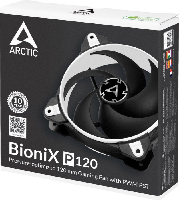 Arctic Cooling Case acc Fan 12cm Arctic BioniX P120 PWM PST white 120mm, Controlled Speed PST 4895213701297 ventilators