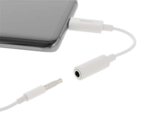 DELTACO USB-C į 3,5 mm adapteris, 10 cm, aktyvus, baltas USBC-1145 USBC-1145 (7333048043306) atmiņas karte