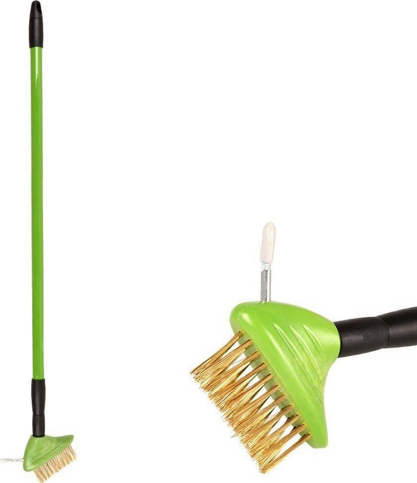 ProGarden Telescopic weed brush with wire scraper for cleaning paving stones