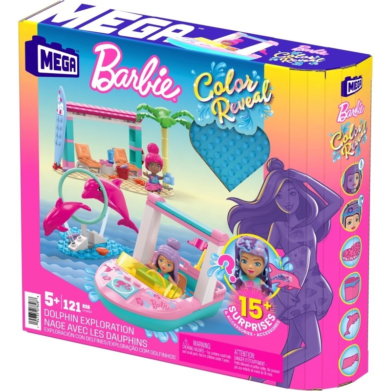 Blocks Barbie Color Reveal Dolphin Exploration konstruktors