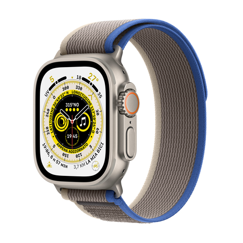 Apple Watch Ultra GPS + Cellular, 49mm Titanium Case / Blue/Gray Trail Loop - S/M Viedais pulkstenis, smartwatch