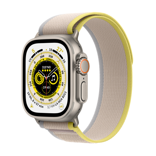 Apple Watch Ultra GPS + Cellular, 49mm Titanium Case / Yellow/Beige Trail Loop - M/L Viedais pulkstenis, smartwatch