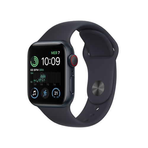 Apple Watch SE GPS + Cellular 40mm Midnight Aluminium Case / Midnight Sport Band Regular Viedais pulkstenis, smartwatch