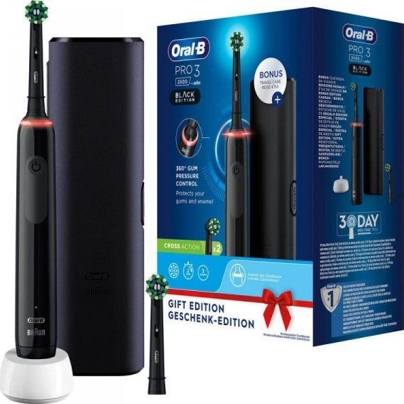 Braun Oral-B Pro 3 3500 black Edition, electric toothbrush (black) masāžas ierīce