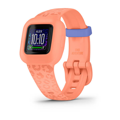 Garmin Vivofit Junior 3 Peach Leopard Orange Viedais pulkstenis, smartwatch