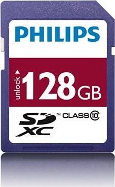 Karta Philips SDXC 128 GB Class 10 UHS-I/U1 V10 (FM12SD55B/10) FM12SD55B/10 (8719274668794) atmiņas karte