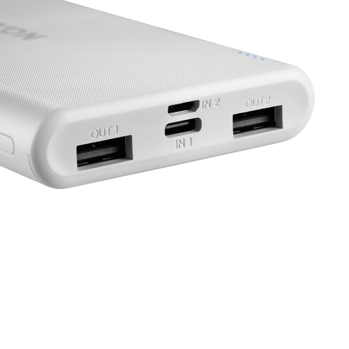 CANYON PB-106 Power bank 10000mAh Li-poly battery, Input 5V/2A, Output 5V/2.1A(Max), USB cable length 0.3m, 140*68*16mm, 0.24Kg, White Powerbank, mobilā uzlādes iekārta