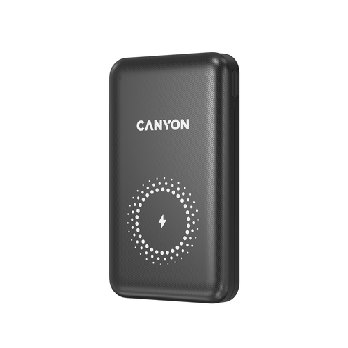 CANYON PB-1001 18W PD+QC 3.0+10W Magnet wireless charger powerbank 10000mAh Li-poly battery, Lightning Input:DC5V/2A, 9V/2A Type c PD Input: Powerbank, mobilā uzlādes iekārta