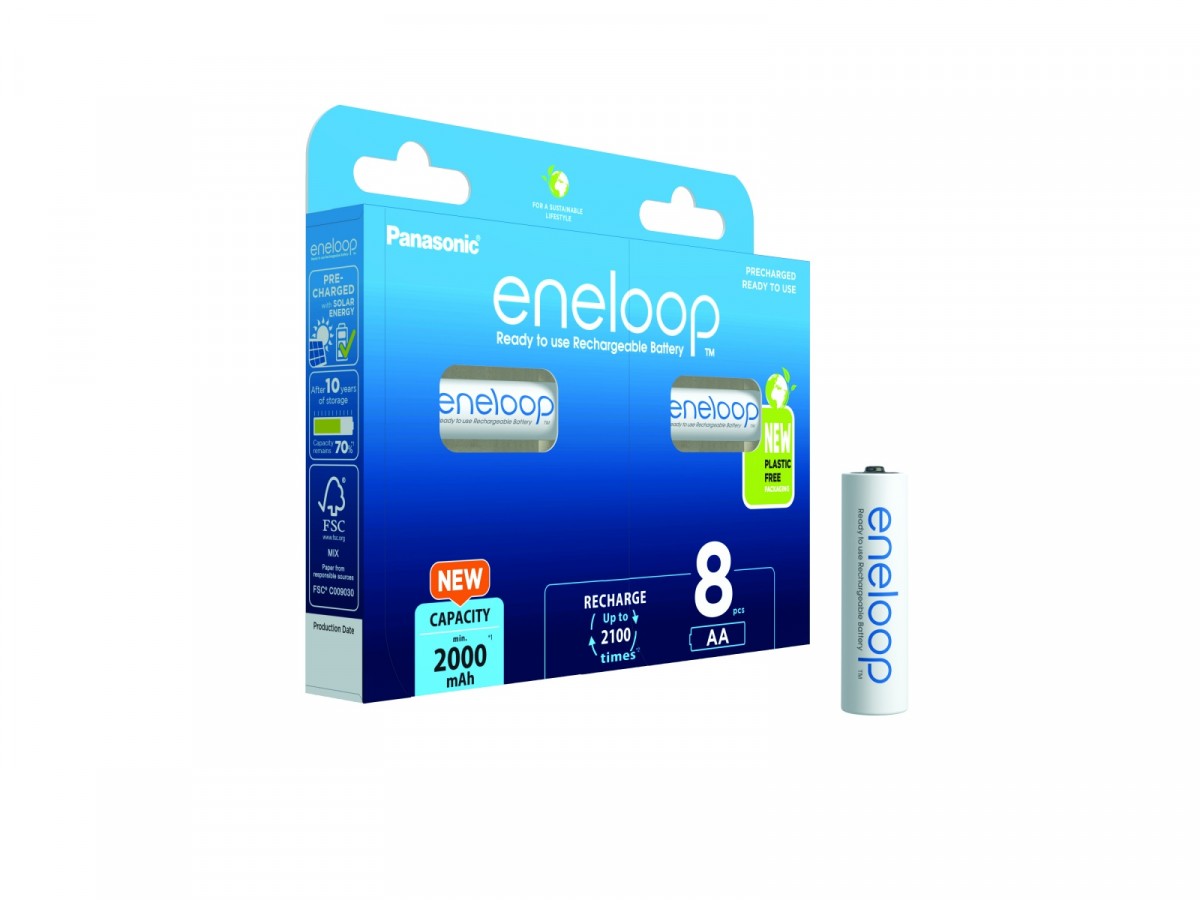 Eneloop Aku. AA 2000 mAh 8 pcs BK-3MCDE/8BE Baterija