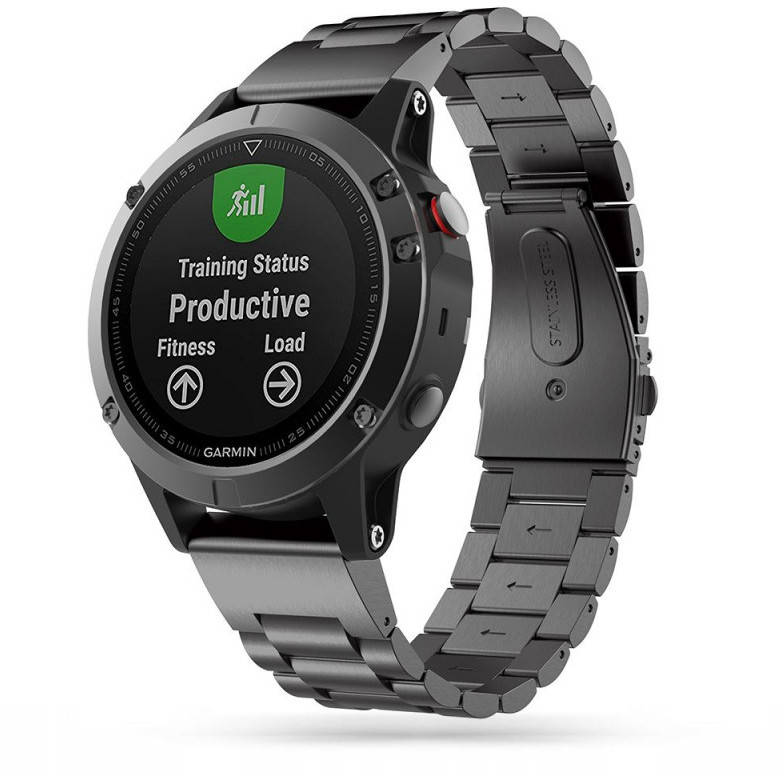 Tech-Protect watch strap Stainless Garmin fenix 5/6/6 Pro/7, black 9589046920219 9589046920219 (9589046920219) Viedais pulkstenis, smartwatch