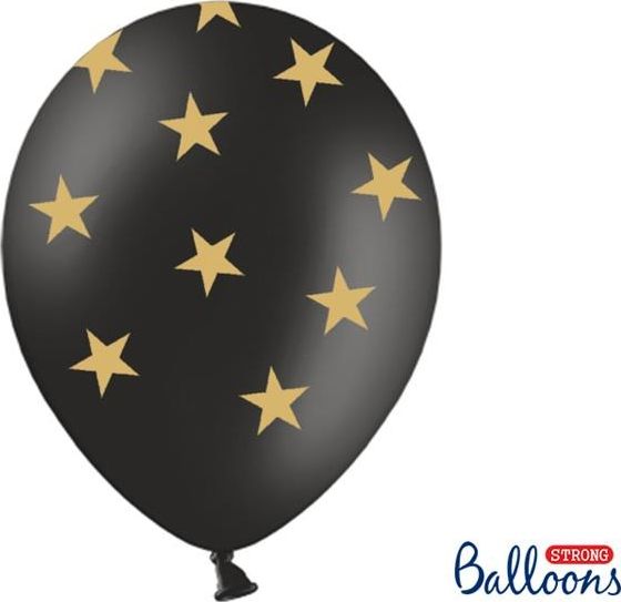 Party Deco Balony Gwiazdki, czarne, 30 cm, 6 szt. uniwersalny 513409 (5901157494191)