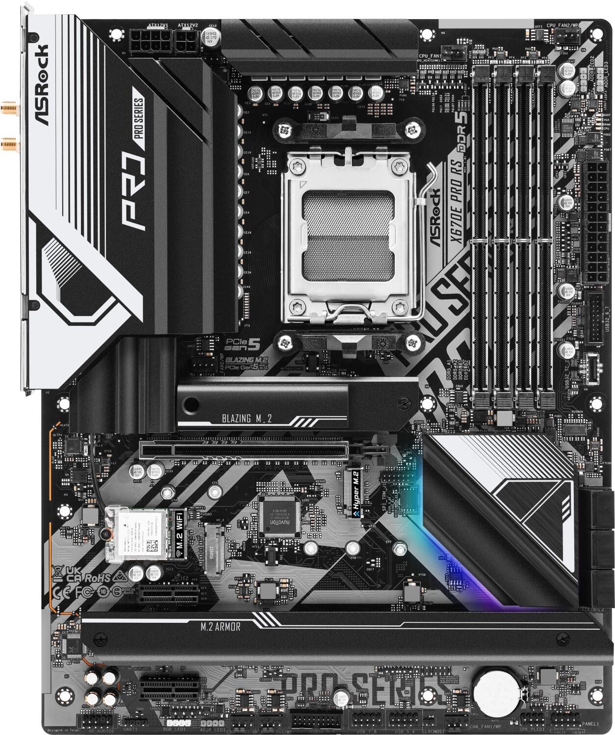 MB ASRock AMD AM5 X670E PRO RS pamatplate, mātesplate