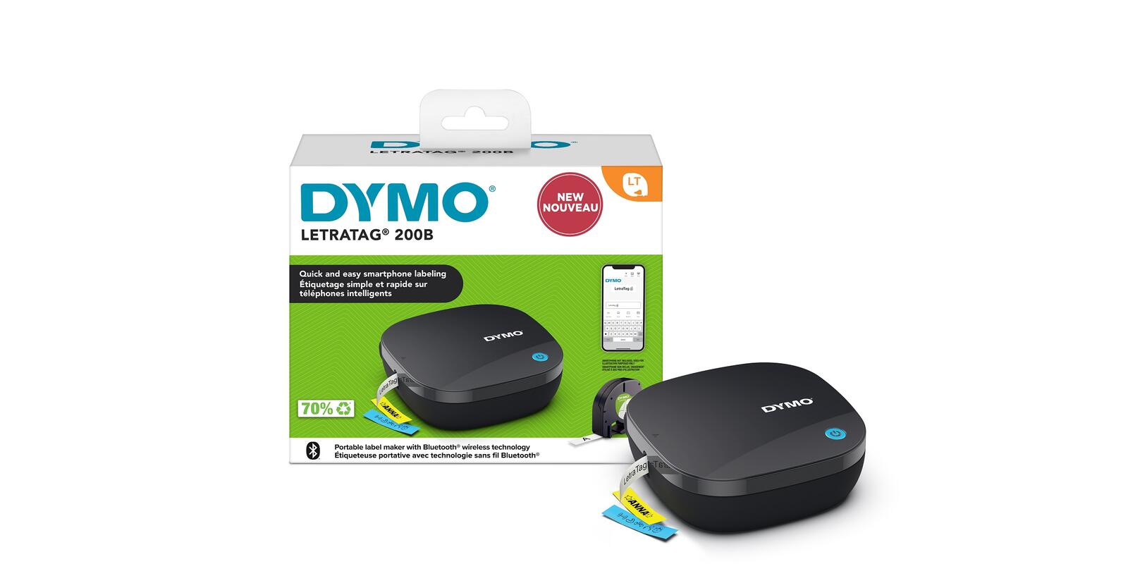 DYMO LetraTag LT-200B Bluetooth schwarz App-gesteuert! uzlīmju printeris