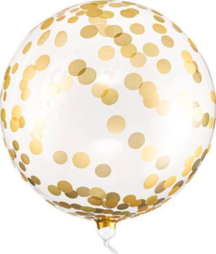 PartyDeco Balon Kula w kropki, 40cm, zloty one size 513402 (5900779174023)