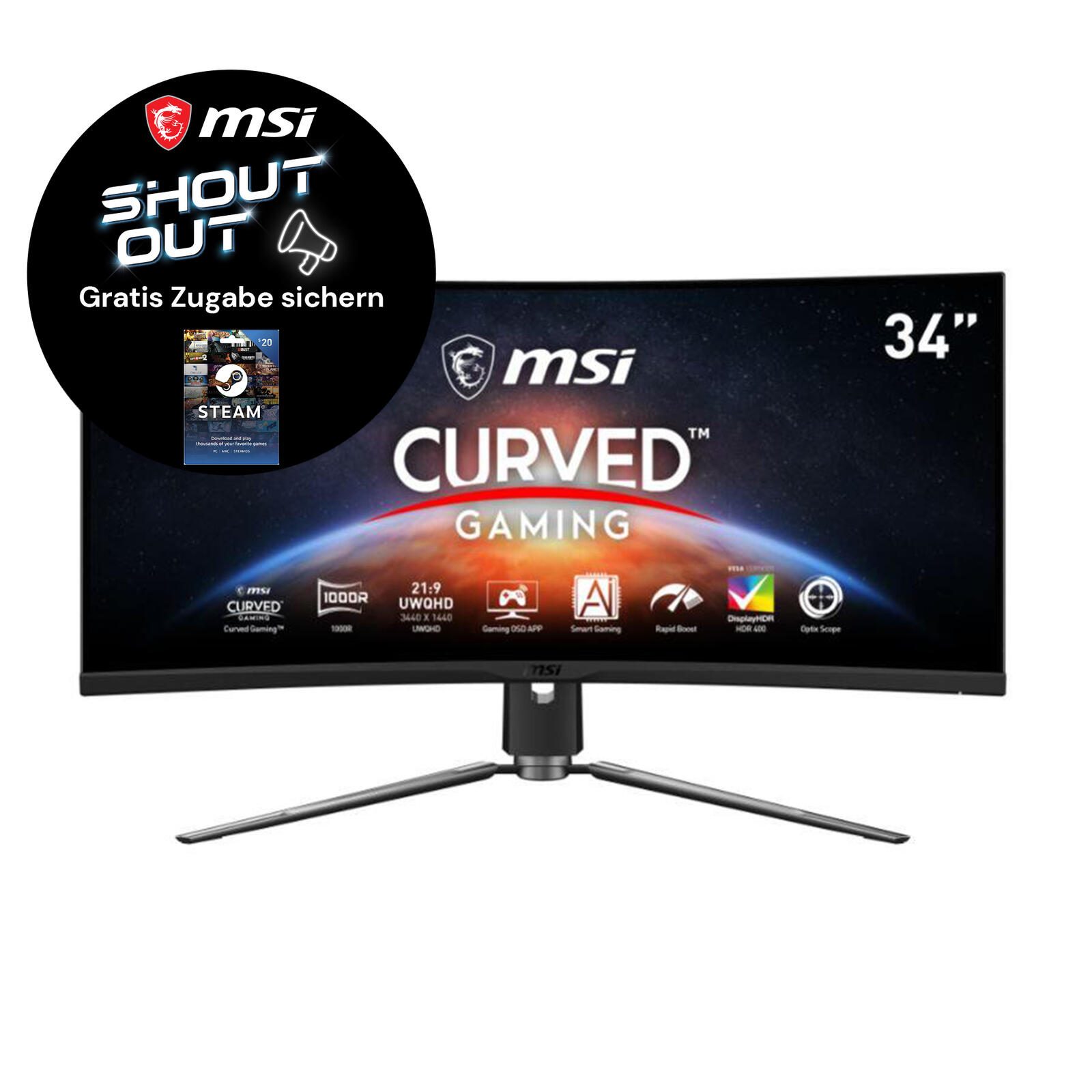 MSI 34 - LED ARTYMIS 343CQRDE 165Hz - 9S6-3DB25T-002 monitors