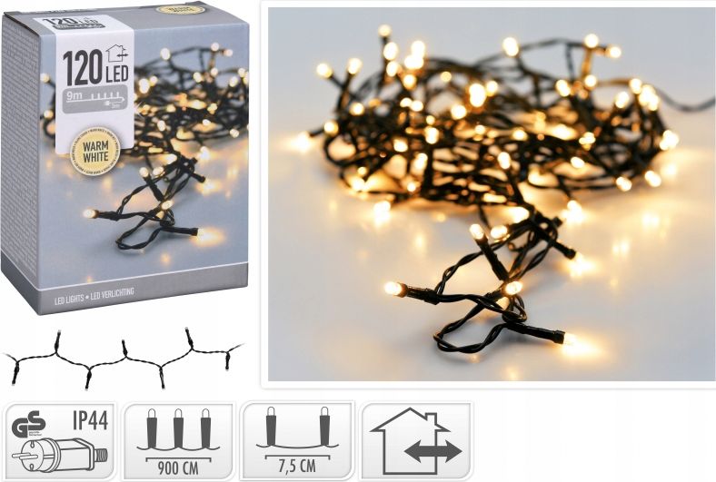 Lampki choinkowe 120 LED biale cieple S7900067 (8719202259117) Ziemassvētku lampiņas