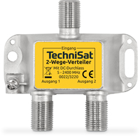 TechniSat 2-Wege-Verteiler - RF-Splitter - Silber (0022/3220) 4019588223202 TV aksesuāri