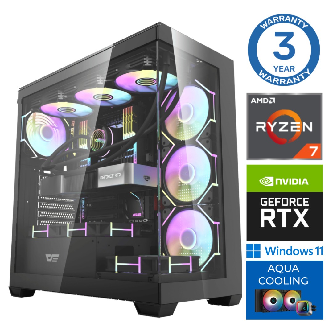 INTOP AQUA Ryzen 7 7800X3D 32GB DDR5 1TB SSD M.2 NVME RTX4070 SUPER 12GB WIN11 RW37764WH (EWH411537764) dators