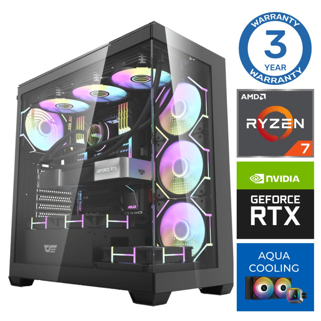 INTOP AQUA Ryzen 7 7800X3D 32GB DDR5 1TB SSD M.2 NVME+2TB RTX4070 SUPER 12GB no-OS RW37766NS (ENS411537766) dators