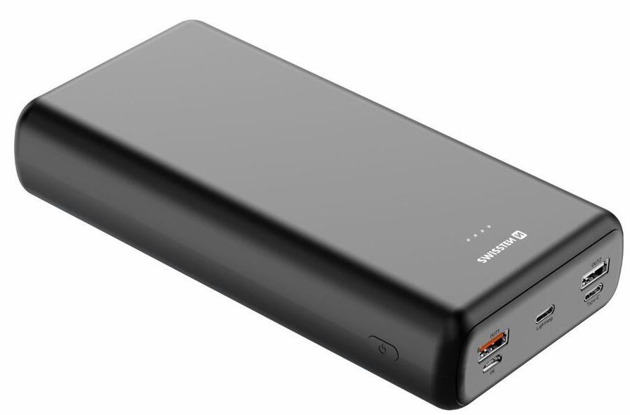 Swissten Line Power Banka Ārējās Uzlādes Baterija 2xUSB / USB-C / Micro USB / Lightning / 20W / 30000 mAh Powerbank, mobilā uzlādes iekārta