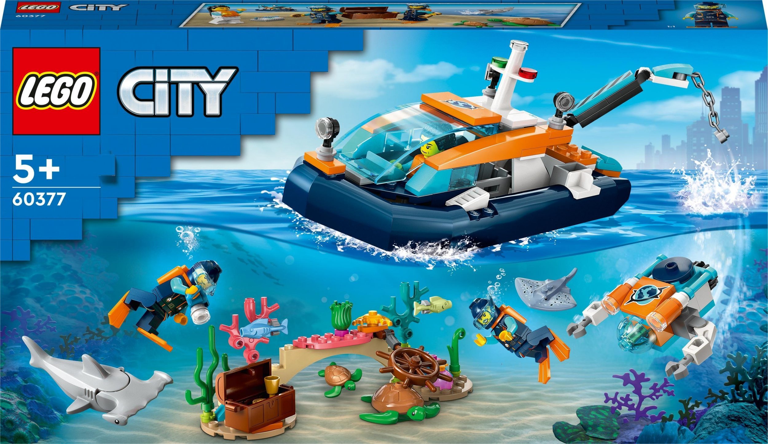 LEGO City 60377 Explorer Diving Boat LEGO konstruktors