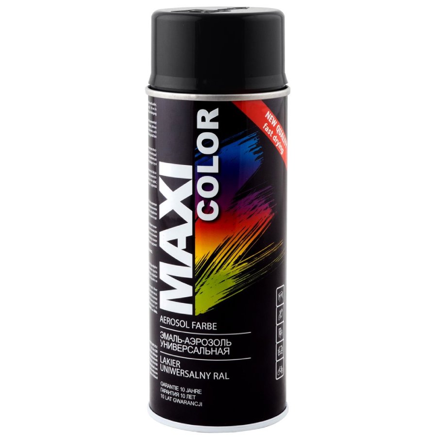 Aerosolkrasa Maxi Color RAL9017 400ml melna 7241910 (8711347241910) auto kopšanai