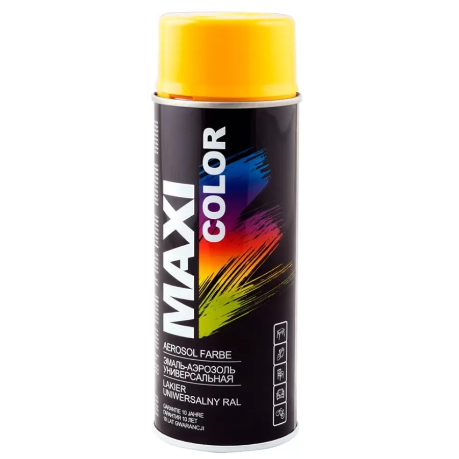 Aerosolkrasa Maxi Color RAL1021 400ml rapsa dzeltens auto kopšanai