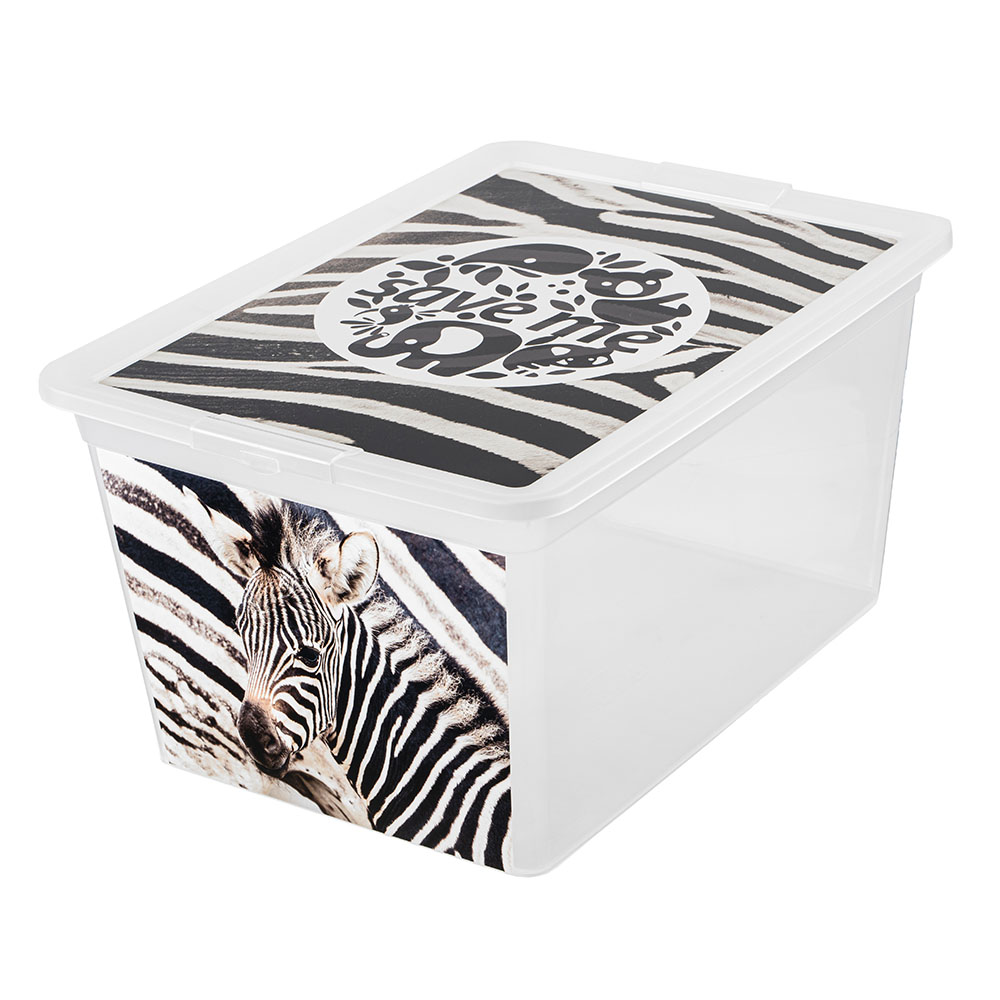 Uzglabasanas kaste 30L X box deco zebra Pārtikas uzglabāšanas piederumi