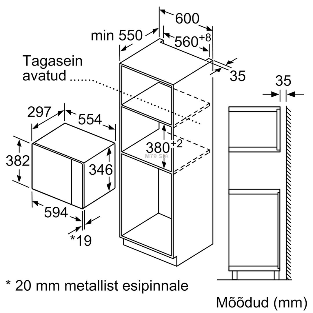 Bosch BFL524MB0 - 800W Mikroviļņu krāsns