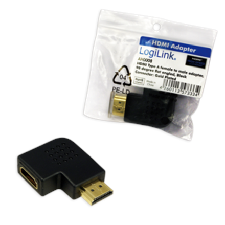 LOGILINK - Angled female HDMI adapter - HDMI male karte