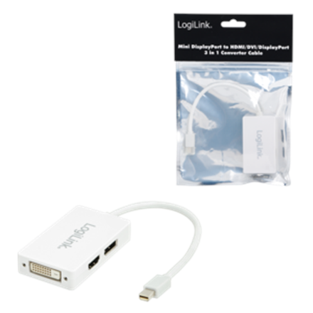 LOGILINK - Adapter Mini DisplayPort to HDMI/DVI/DisplayPort 4K 3w1 karte