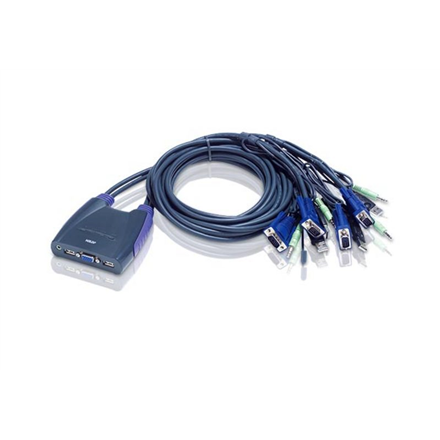 ATEN CS64US 4-Port USB KVM Switch, Speaker Support, 0.9/1.2m cables KVM komutators