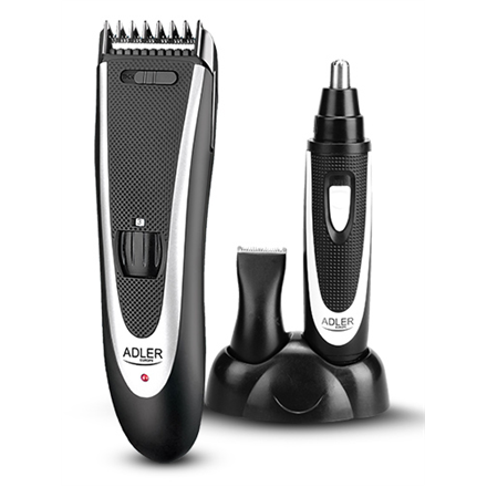 Adler AD 2822 Hair clipper + trimmer, 18 hair clipping lengths, Thinning out function, Stainless steel blades, Black Adler Matu fēns