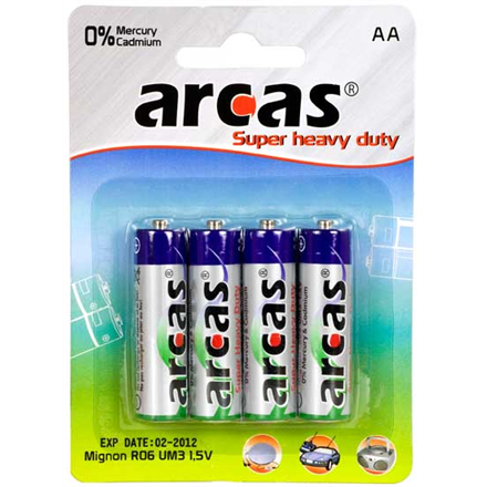 Arcas Super Heavy Duty AA (LR06), 4-pack Baterija