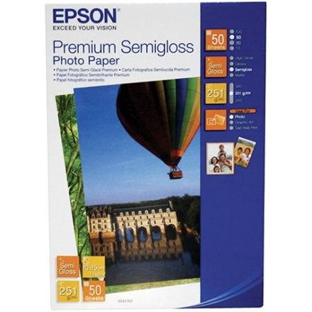 Epson Premium Semigloss Photo Paper 10x15cm, 251g/m2, 50 sheets foto papīrs