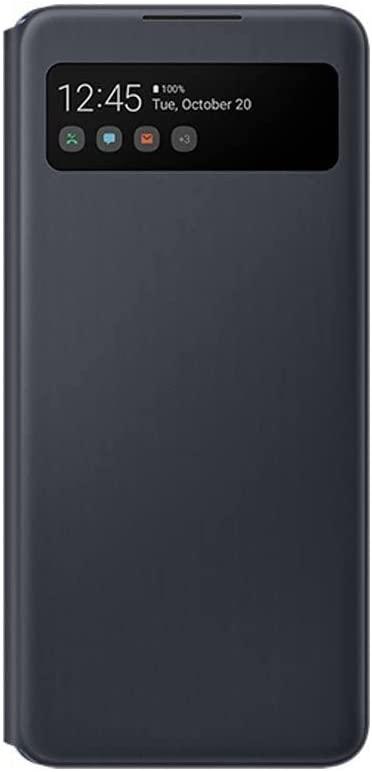 Samsung Galaxy A42 (5G) Smart S View Case Black maciņš, apvalks mobilajam telefonam