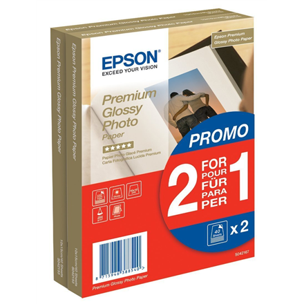 Paper Epson Premium Glossy Photo | promo 2 in 1  | 255g | 10x15 | 80sheets foto papīrs